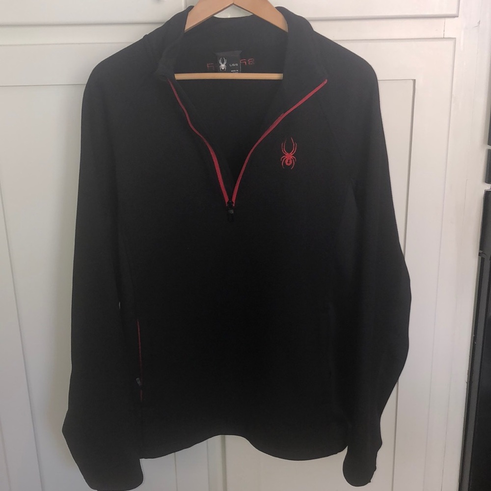 Spyder Quarter Zip Jacket - Men’s Large (Black / Red)